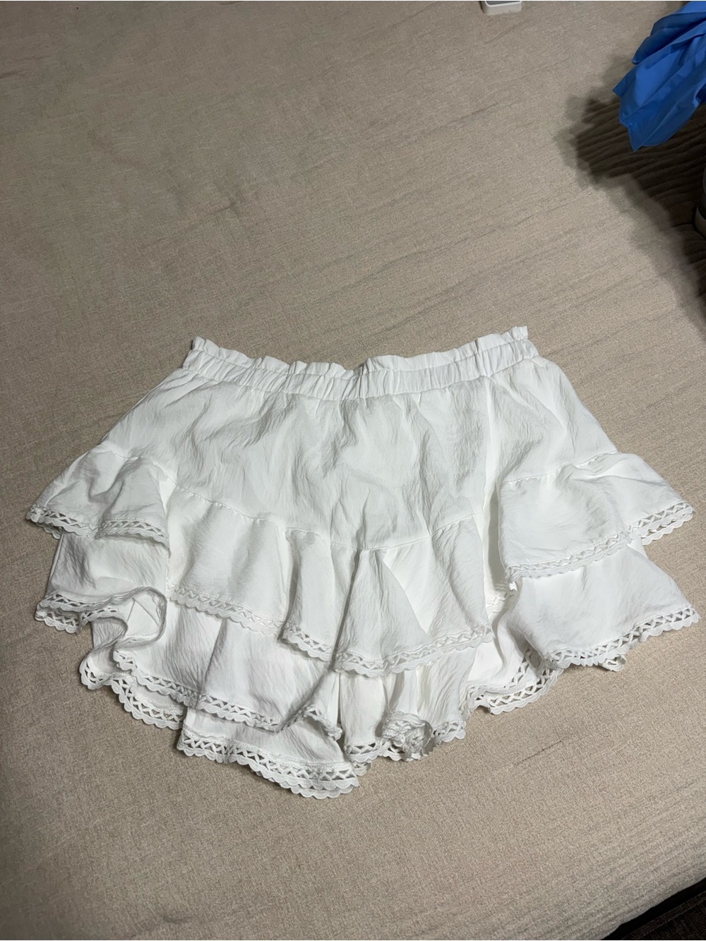 White Ruffled Layered Women's Skirt